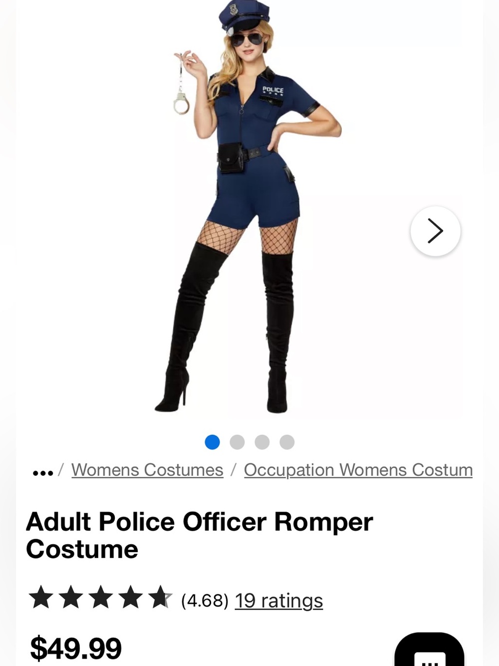 🌙 Spirit Navy Police-Inspired Women’s Romper Costume Extra Small - Picture 1 of 9